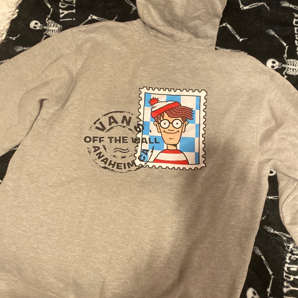 wheres waldo vans hoodie size L